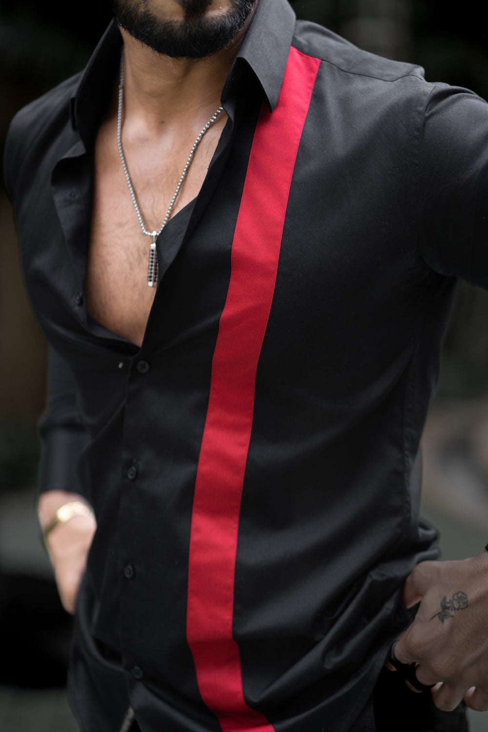 Crimson Edge Black Shirt