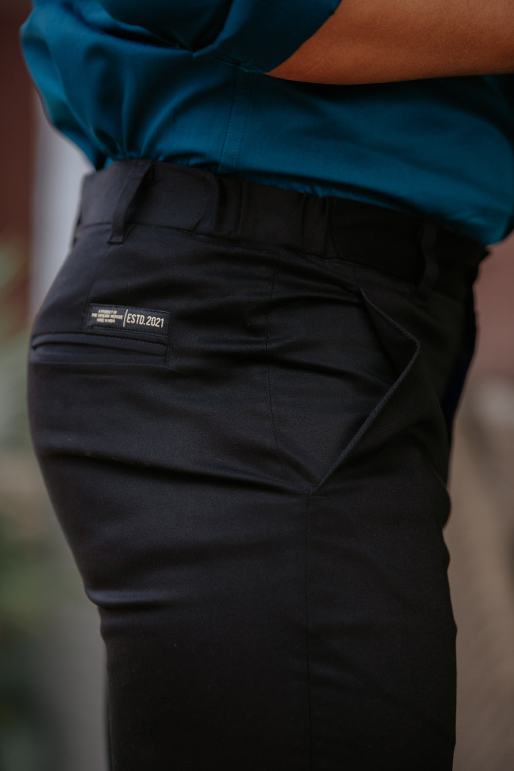 Black Cotton Chinos