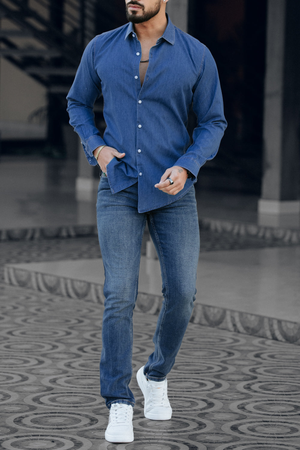 Dark Blue - Denim Shirt