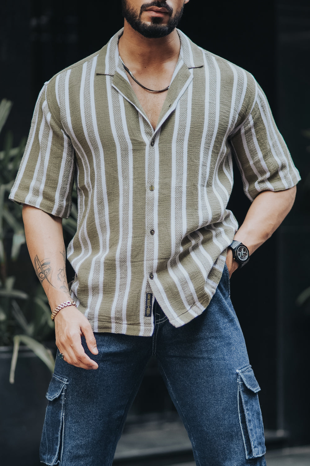 Textured Striped Shirt