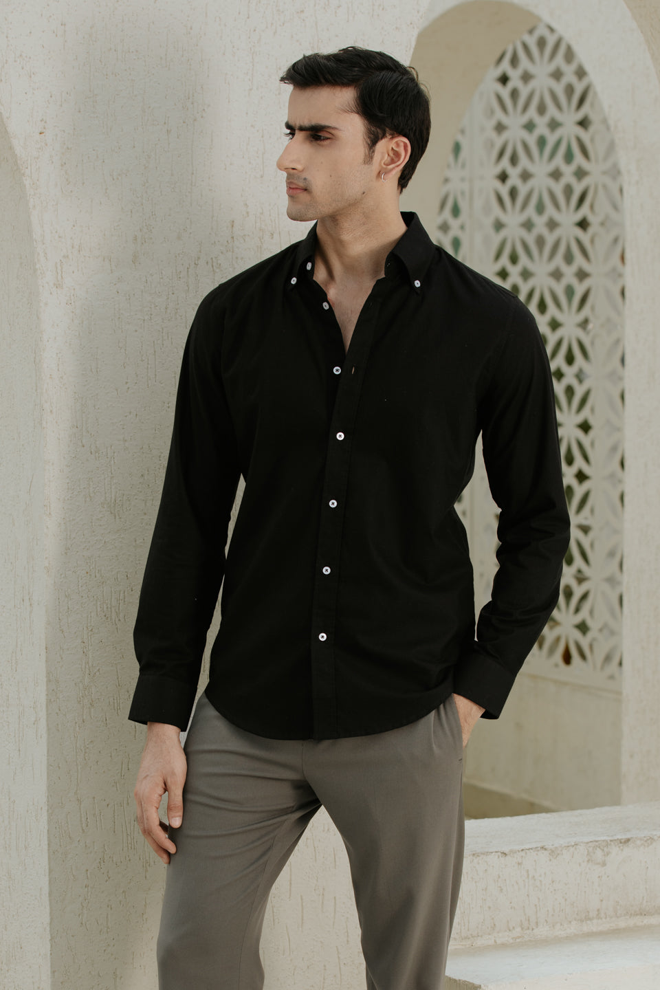 Black Buttondown Oxford Shirt