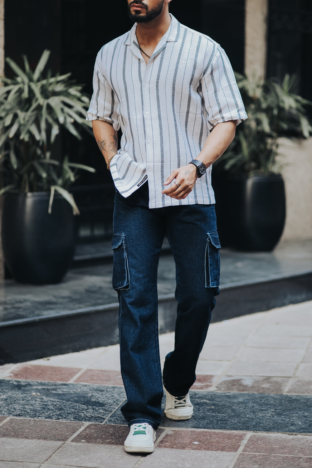 Textured Striped Shirt