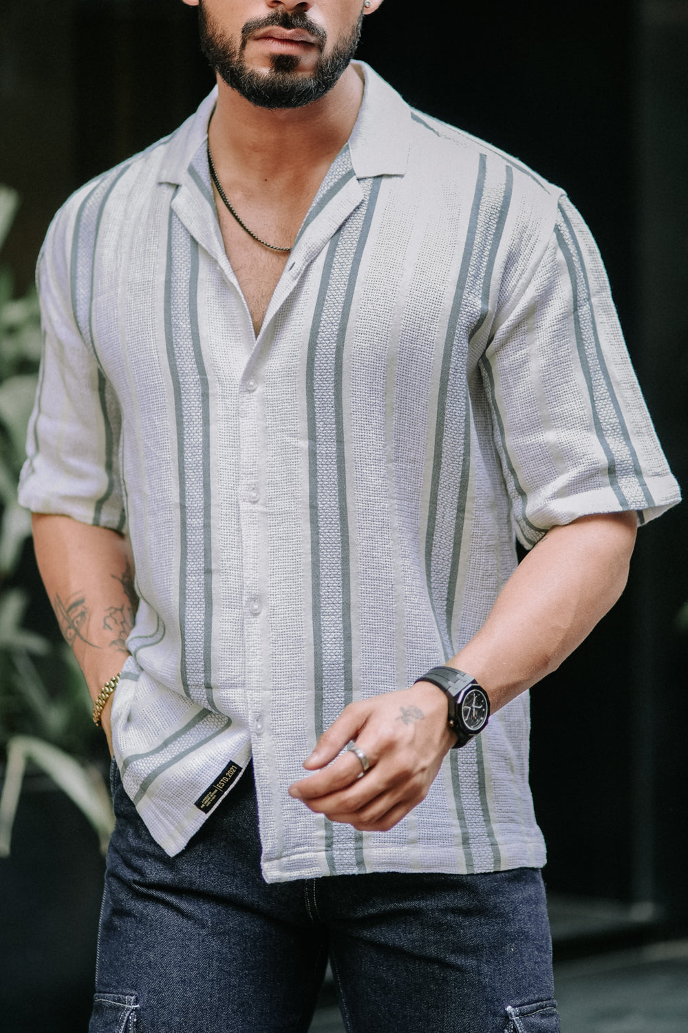 Textured Striped Shirt