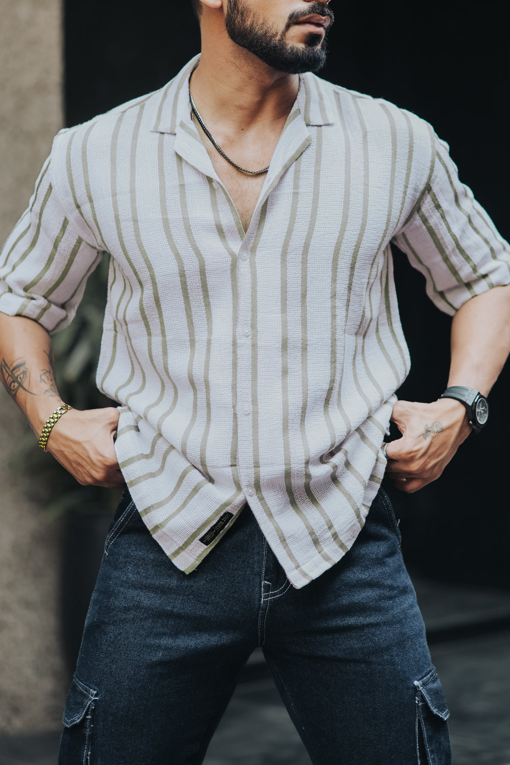 Textured Striped Shirt