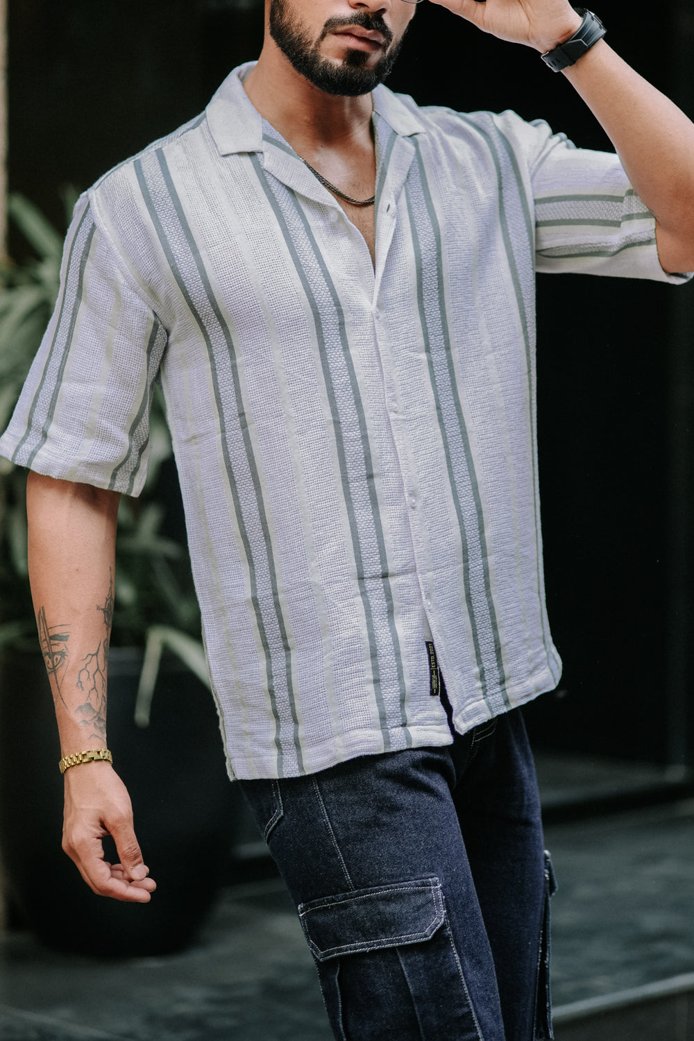 Textured Striped Shirt