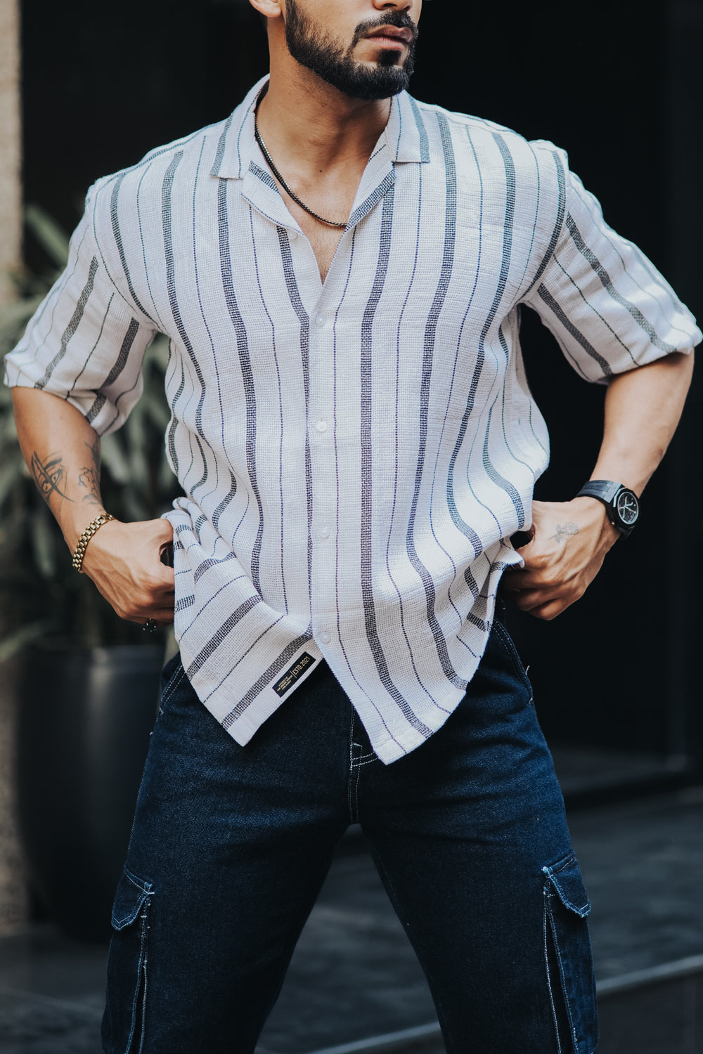 Textured Striped Shirt