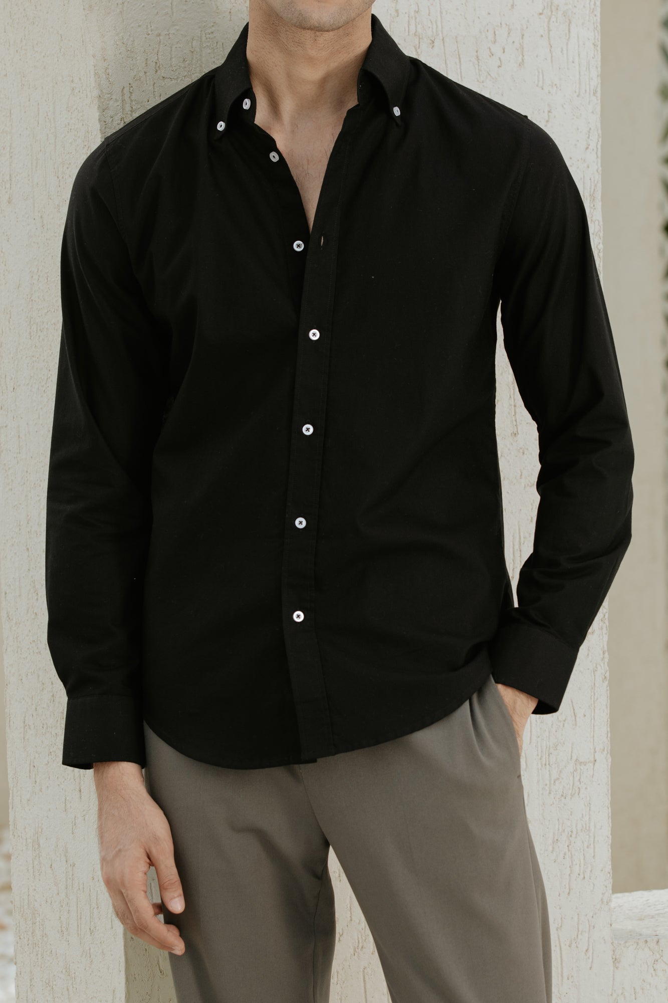 Black Buttondown Oxford Shirt