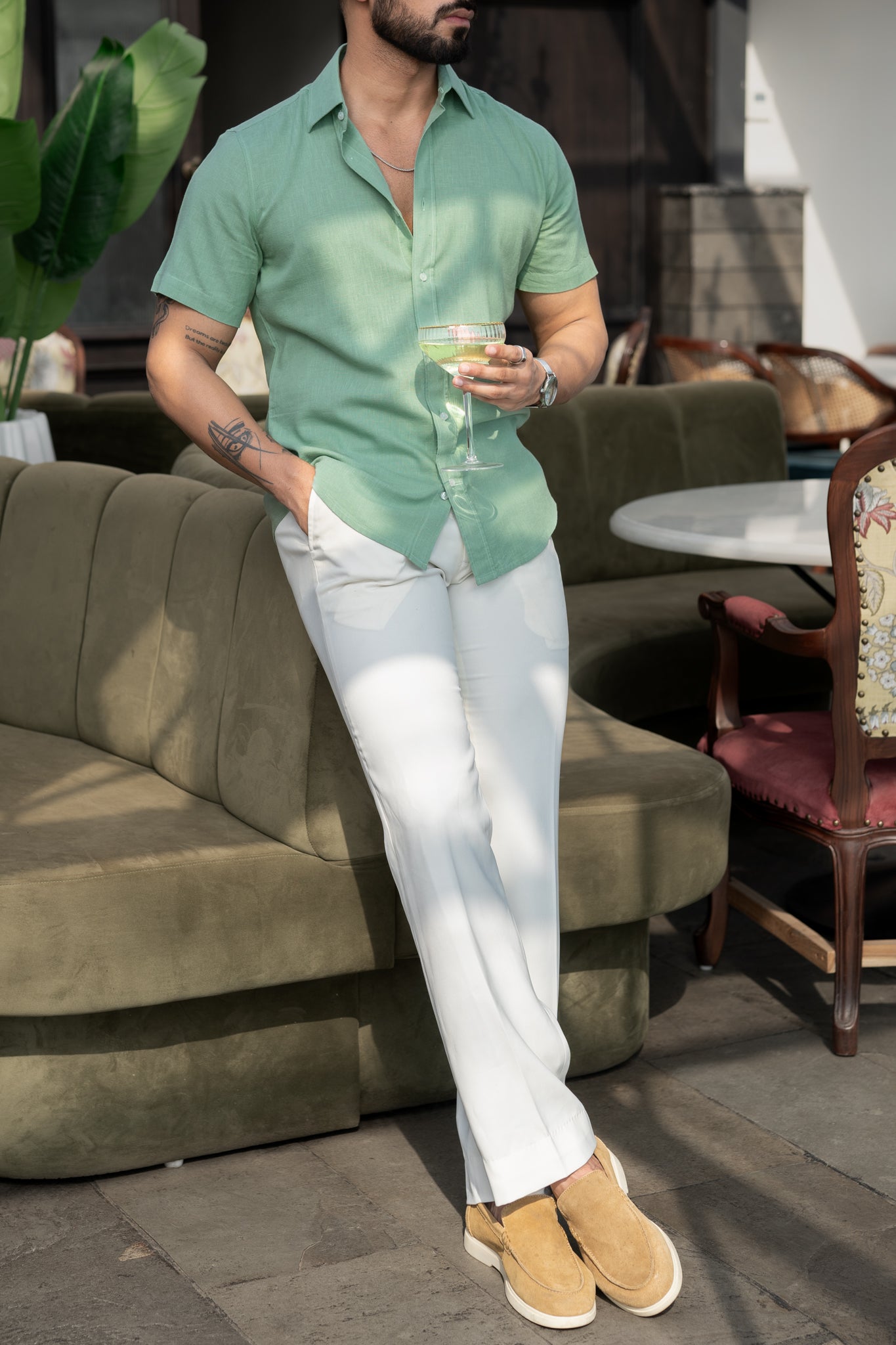 Sage Green Linen Shirt