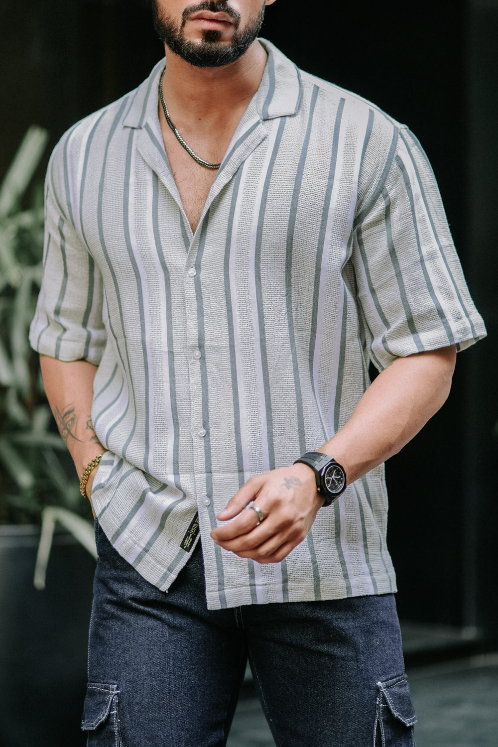 Textured Striped Shirt