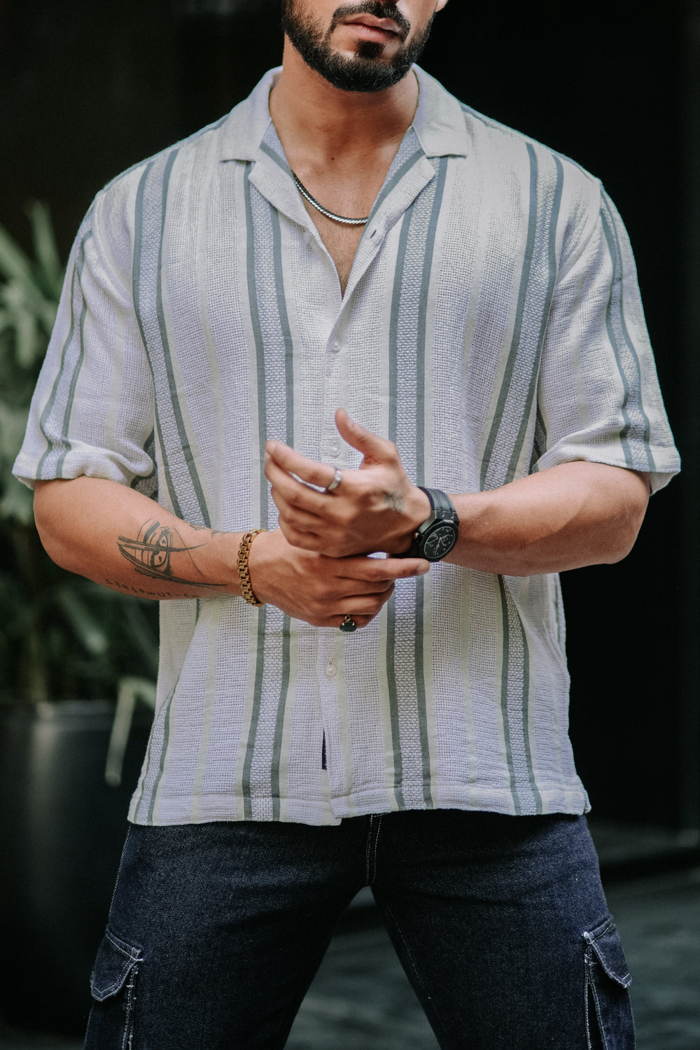 Textured Striped Shirt