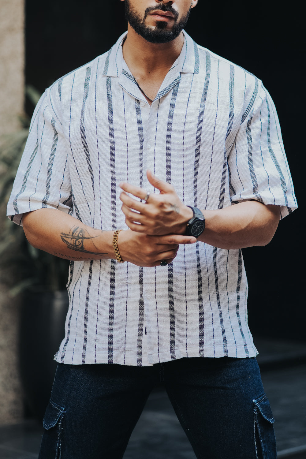 Textured Striped Shirt