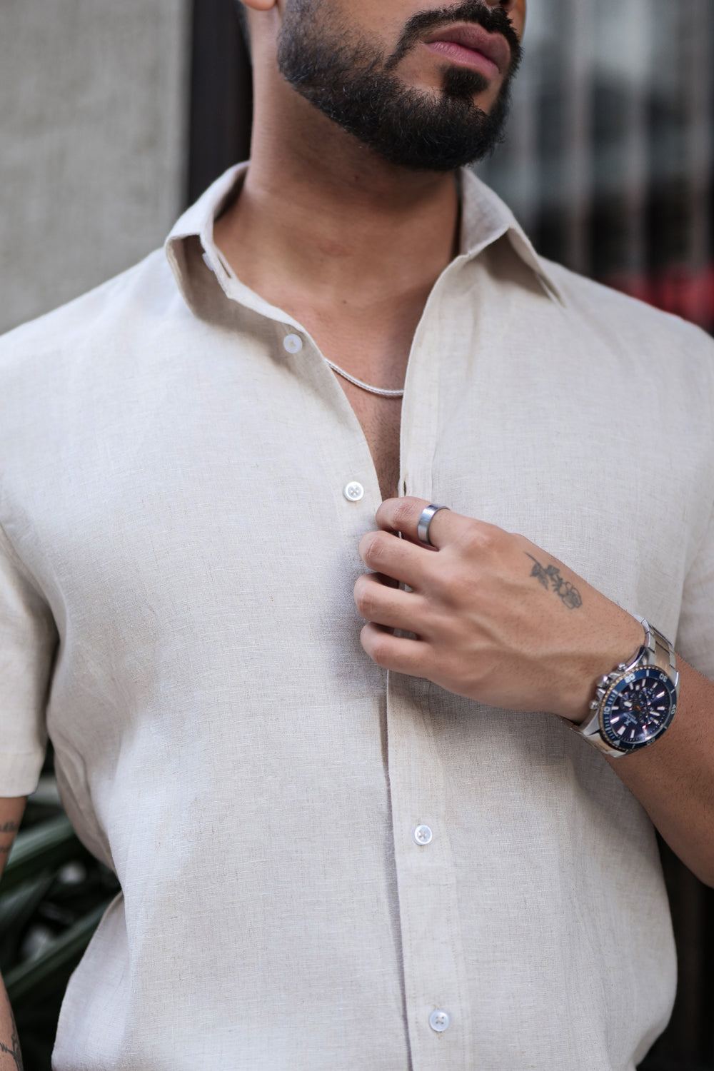 Beige Linen Shirt