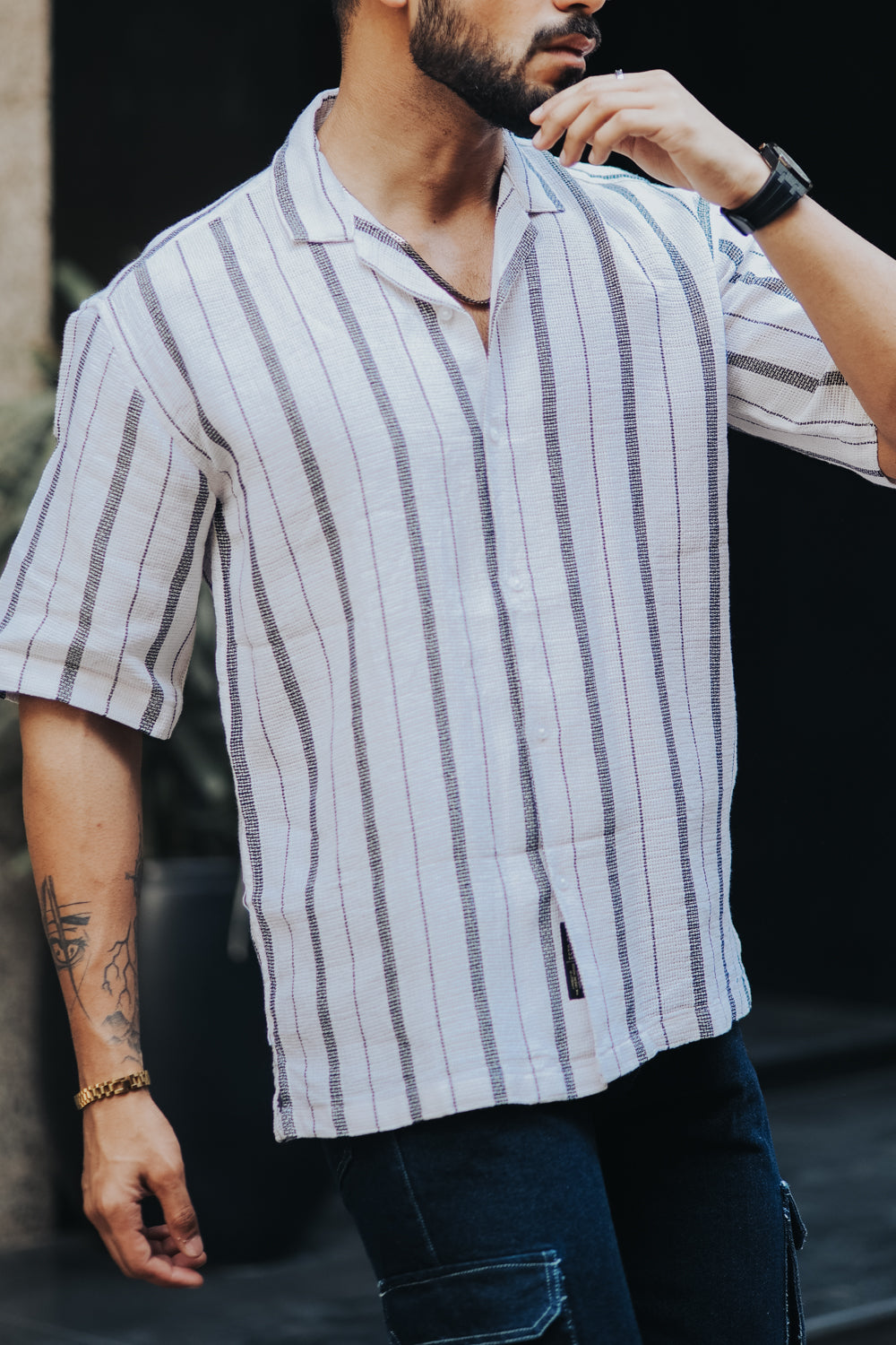 Textured Striped Shirt