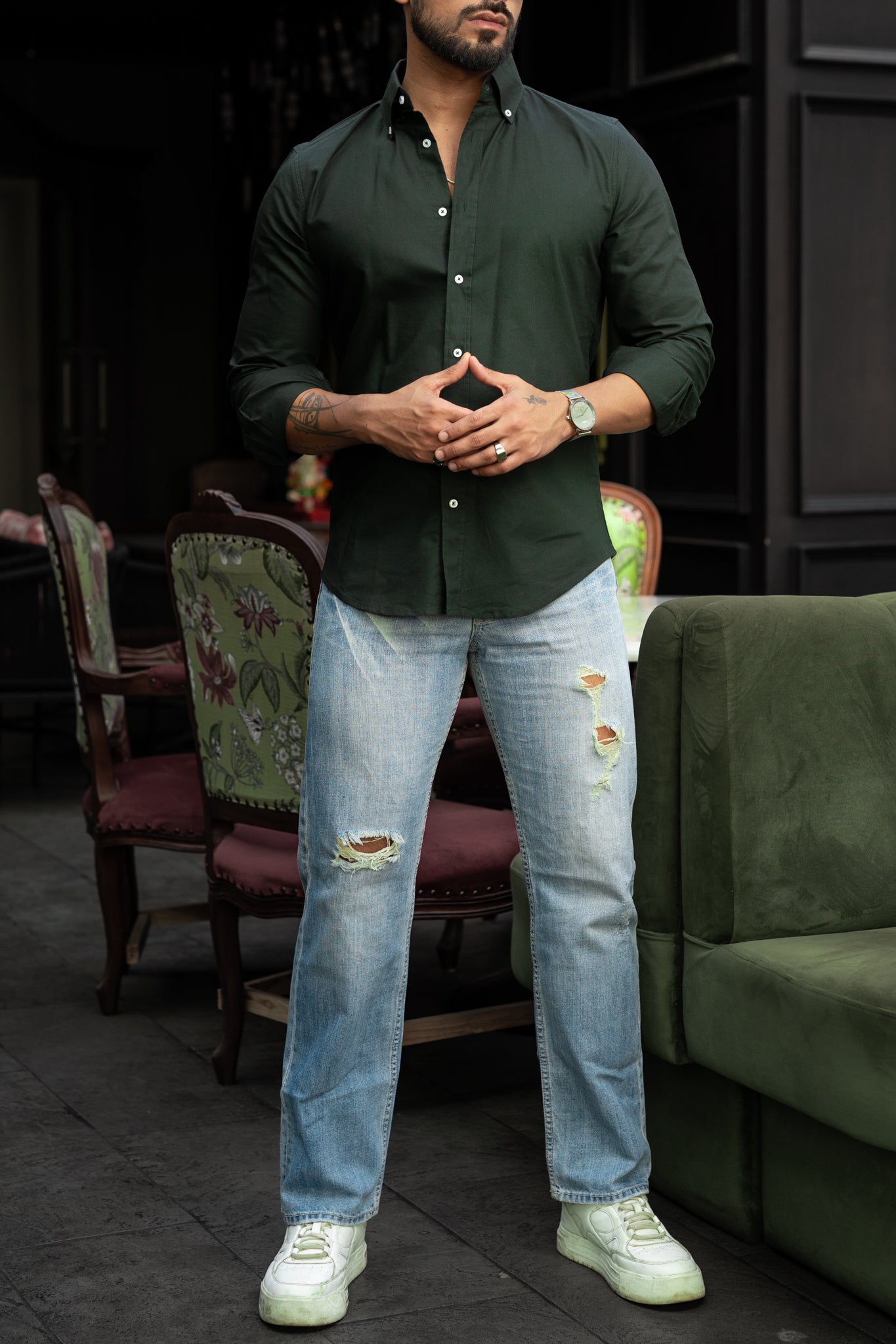 Green Buttondown Oxford Shirt