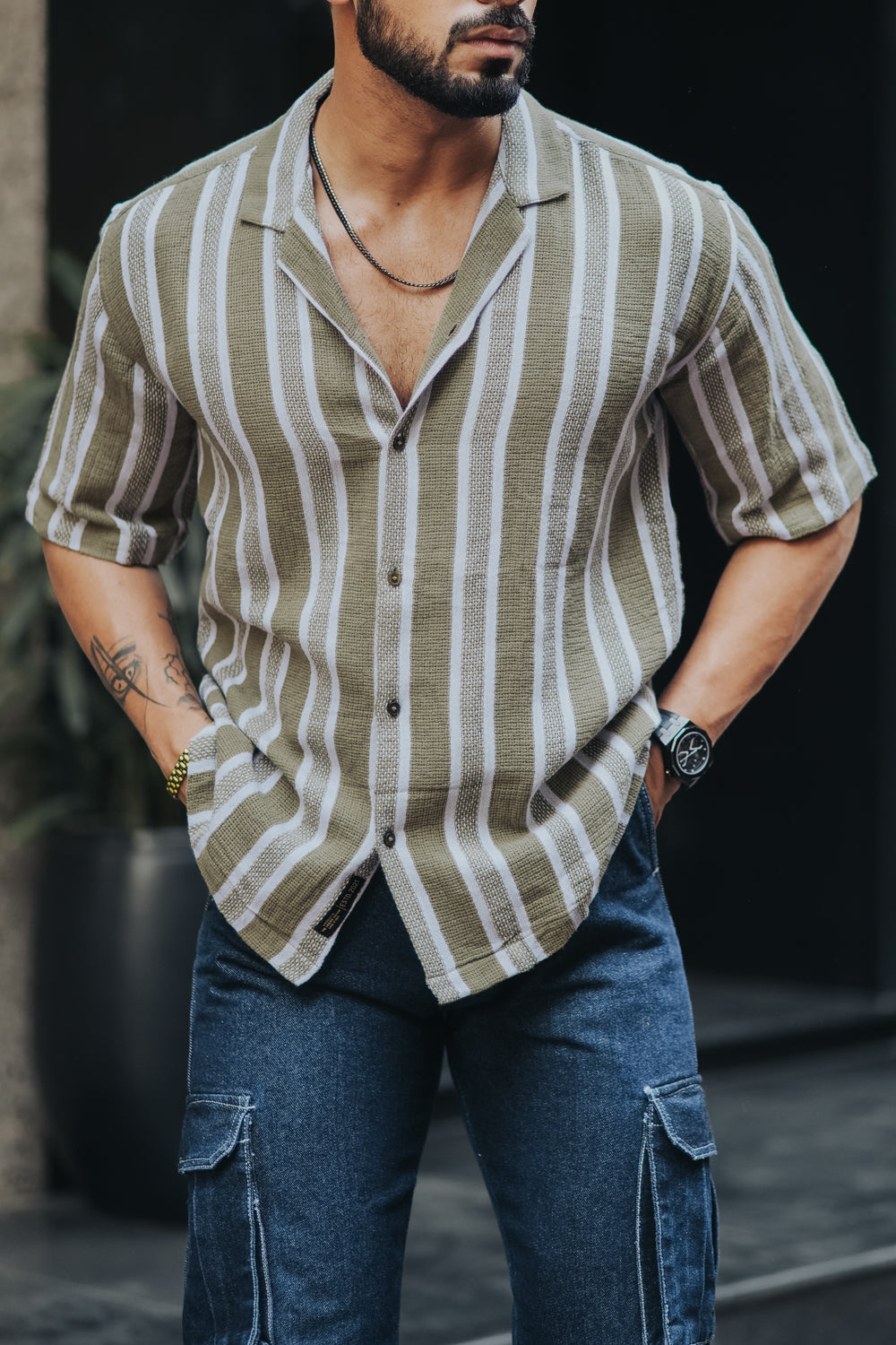 Textured Striped Shirt