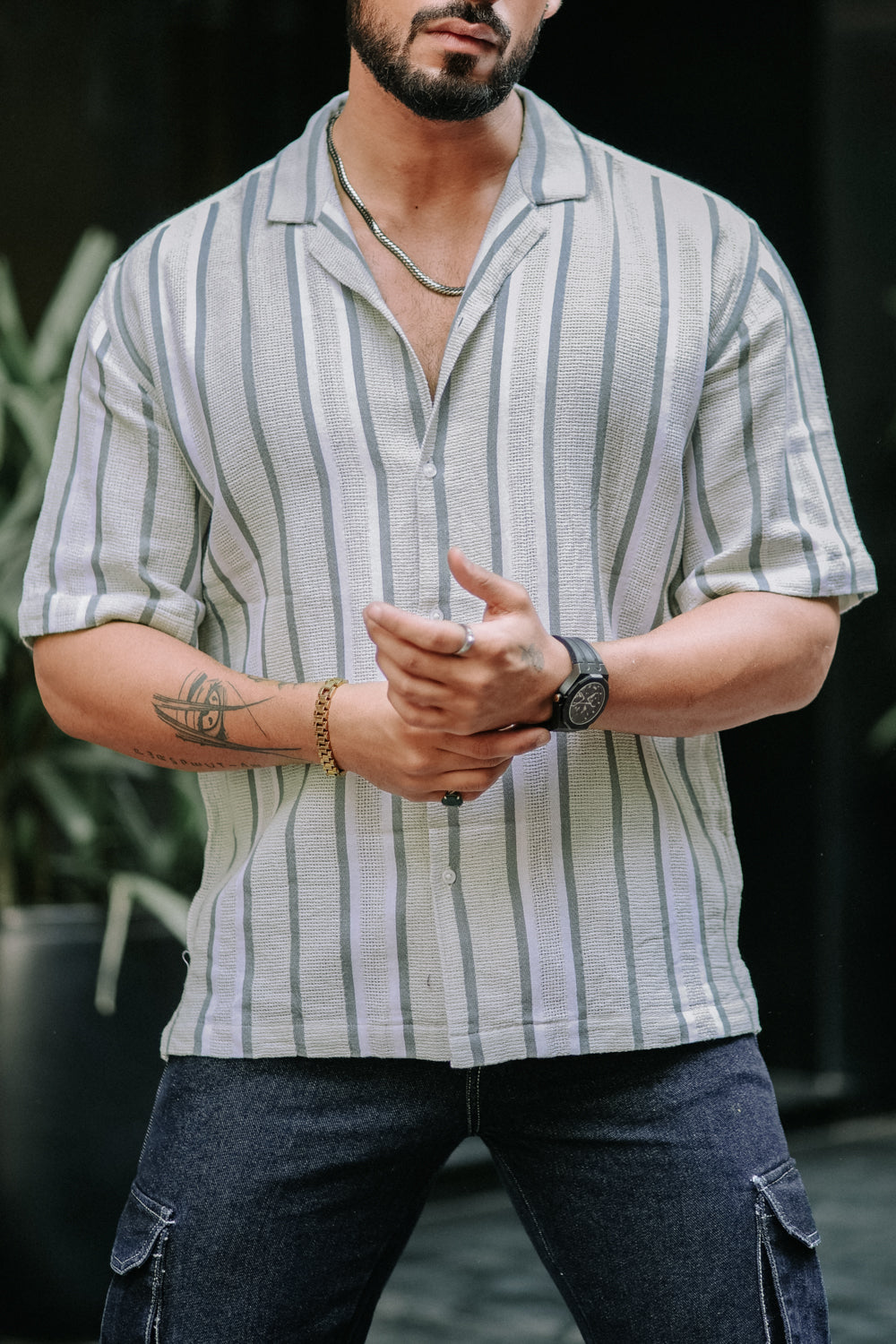 Textured Striped Shirt