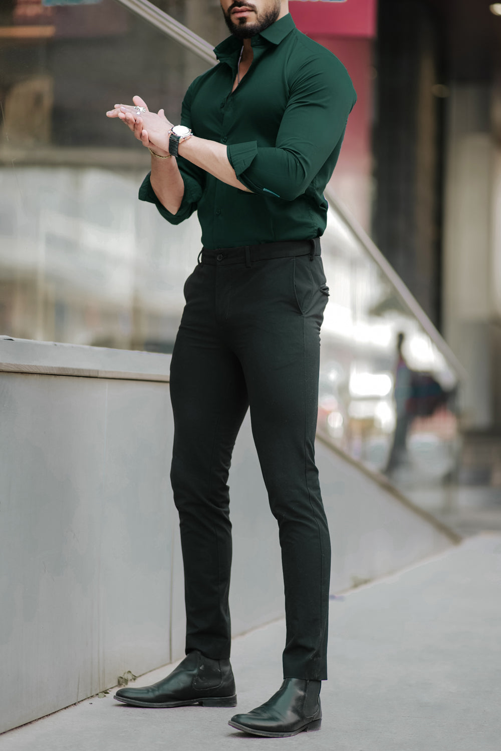 Classic Pine Green - Cotton Satin Shirt