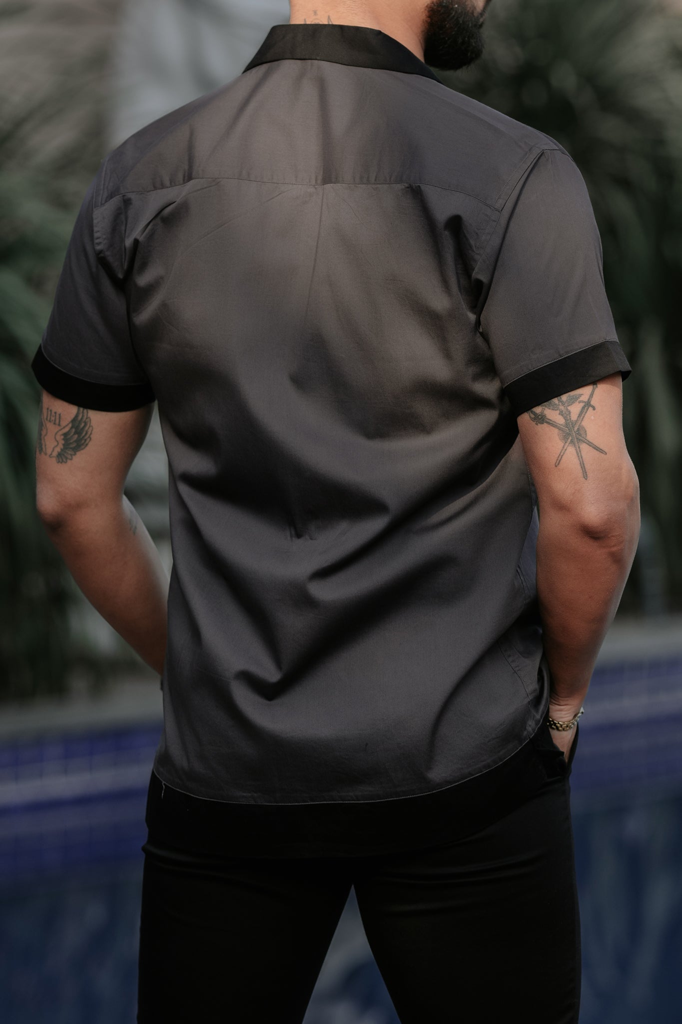 Grey Panel Designer Shirt